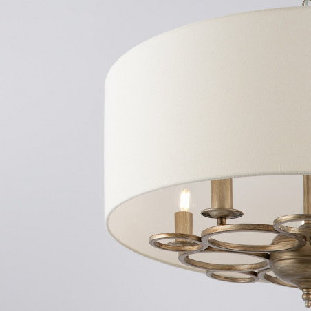 Lampa wisząca hampton z abażurem Anna 62cm beżowo-złota Maytoni