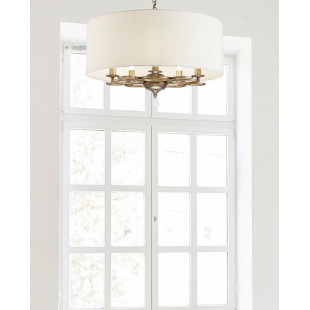 Lampa wisząca hampton z abażurem Anna 62cm beżowo-złota Maytoni