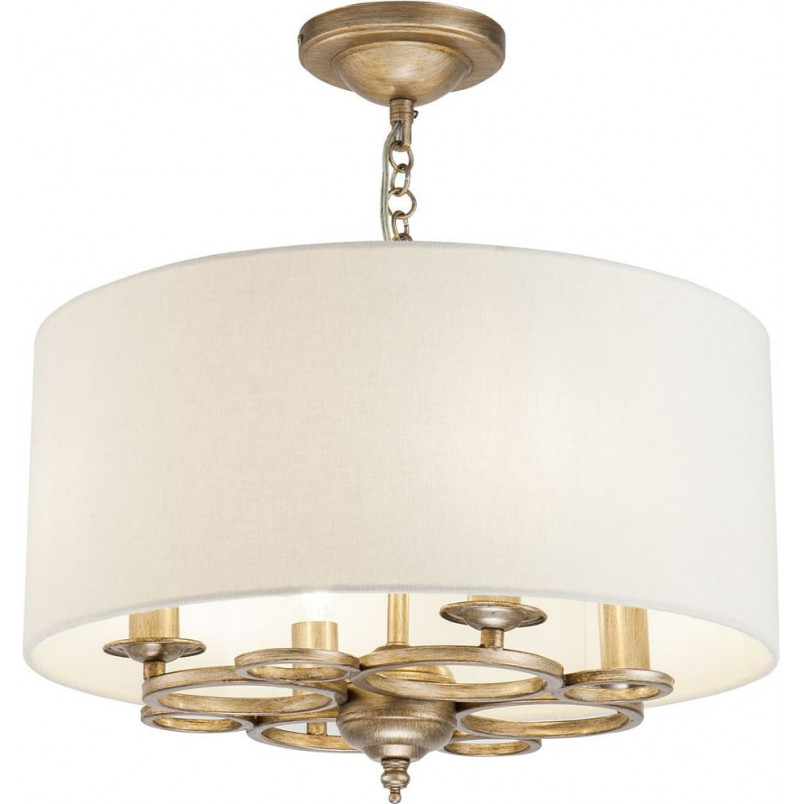 Lampa wisząca hampton z abażurem Anna 44,5cm beżowo-złota Maytoni
