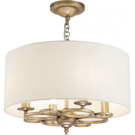 Lampa wisząca hampton z abażurem Anna 44,5cm beżowo-złota Maytoni