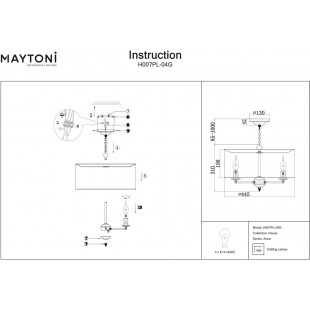 Lampa wisząca hampton z abażurem Anna 44,5cm beżowo-złota Maytoni