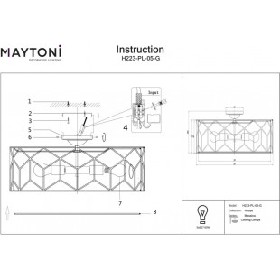 Plafon z dekoracyjnym abażurem Messina 57cm beżowo-złoty Maytoni