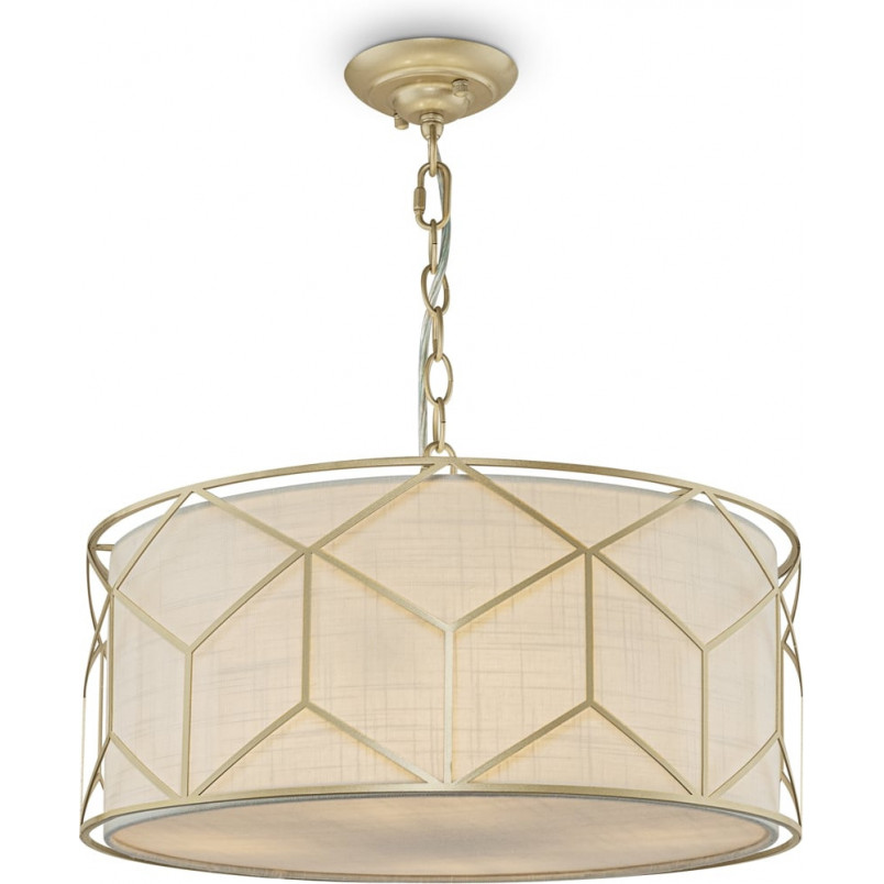 Lampa wisząca z dekoracyjnym abażurem Messina 45cm beżowo-złota Maytoni