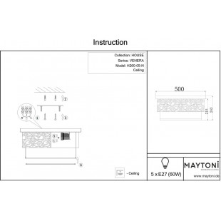 Plafon orientalny z abażurem Venera 50cm mosiądz / len Maytoni
