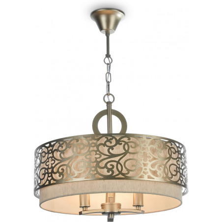 Lampa orientalna z abażurem Venera 46,4cm mosiądz / len Maytoni