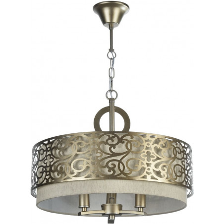 Lampa orientalna z abażurem Venera 46,4cm mosiądz / len Maytoni