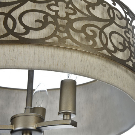 Lampa orientalna z abażurem Venera 46,4cm mosiądz / len Maytoni