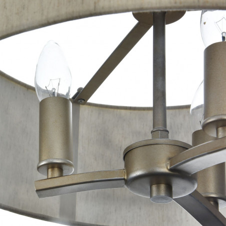 Lampa orientalna z abażurem Venera 46,4cm mosiądz / len Maytoni