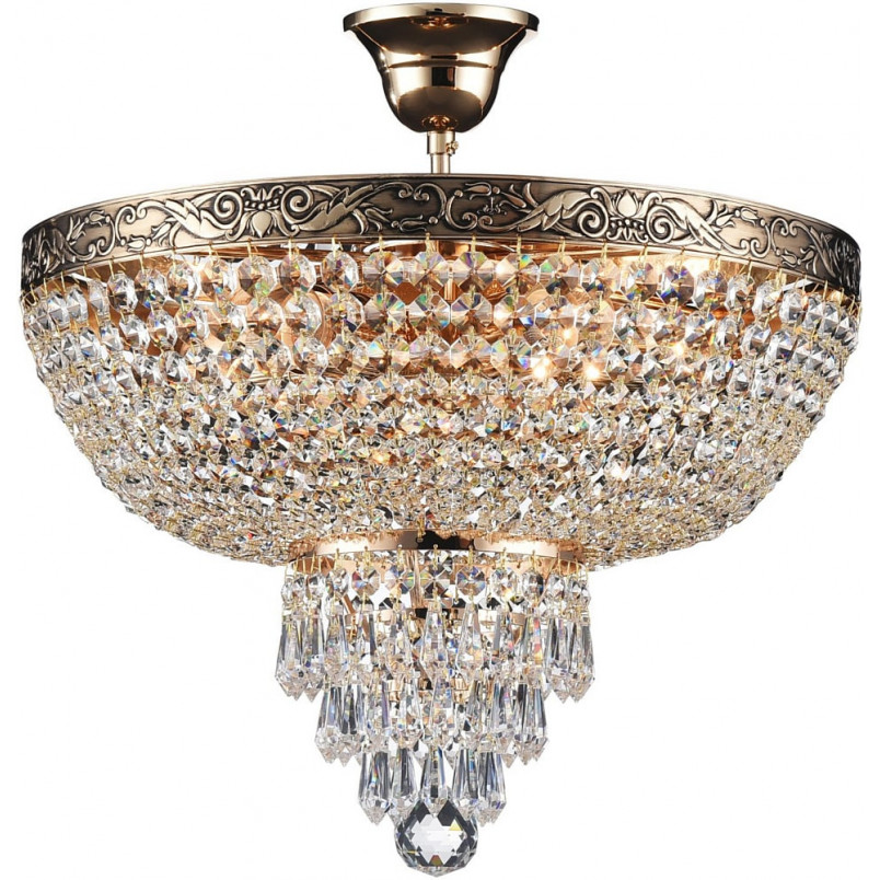 Plafon kryształowy Palace 40cm antyczny złoty Maytoni