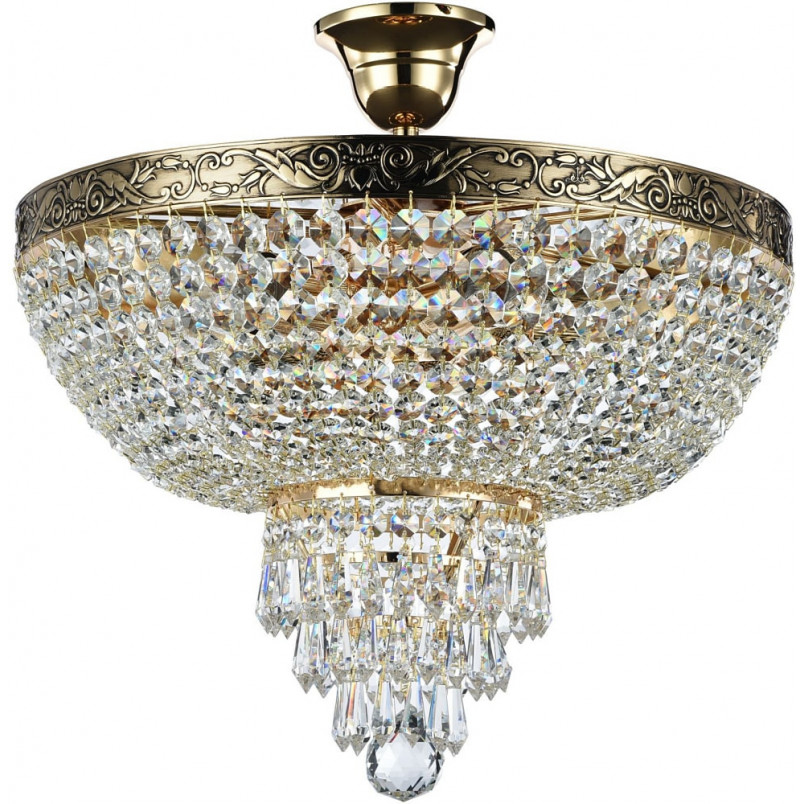 Plafon kryształowy Palace 40cm antyczny złoty Maytoni