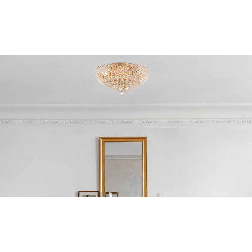 Plafon kryształowy glamour Karolina 41cm przeźroczysto-złoty Maytoni