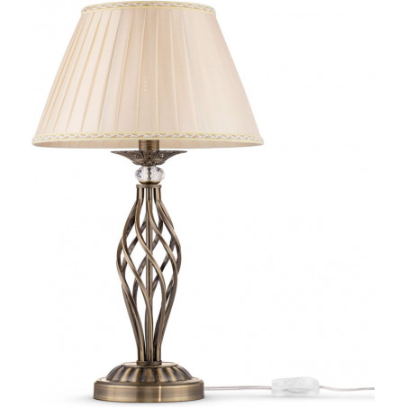 Lampa stołowa antyczna z abażurem Grace beż / brąz Maytoni