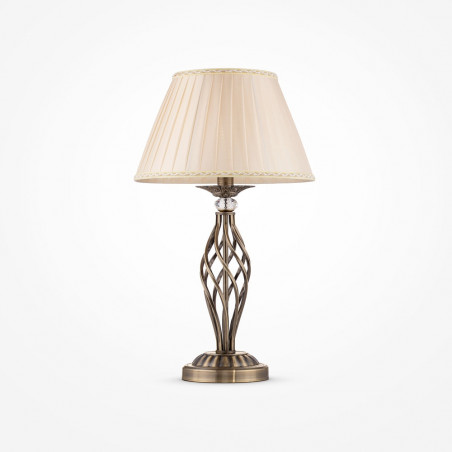 Lampa stołowa antyczna z abażurem Grace beż / brąz Maytoni