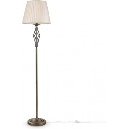 Lampa podłogowa antyczna z abażurem Grace beż / brąz Maytoni