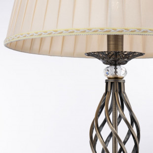 Lampa podłogowa antyczna z abażurem Grace beż / brąz Maytoni