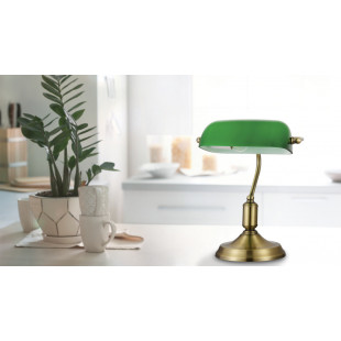 Lampa bankierska na biurko Kiwi zielony / mosiądz Maytoni