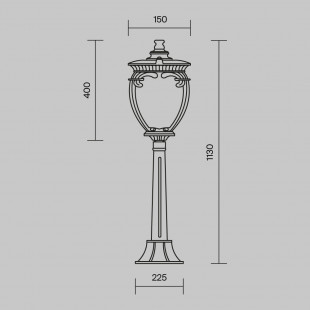 Słupek ogrodowy latarnia retro Fleur 113cm antyczny brąz Maytoni