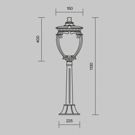 Słupek ogrodowy latarnia retro Fleur 113cm antyczny brąz Maytoni