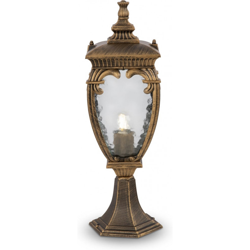 Słupek ogrodowy latarnia retro Fleur 48,5cm przecierany czarno-złoty Maytoni