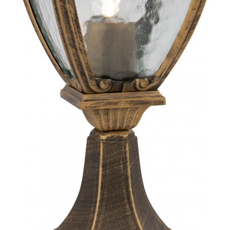 Słupek ogrodowy latarnia retro Fleur 48,5cm przecierany czarno-złoty Maytoni