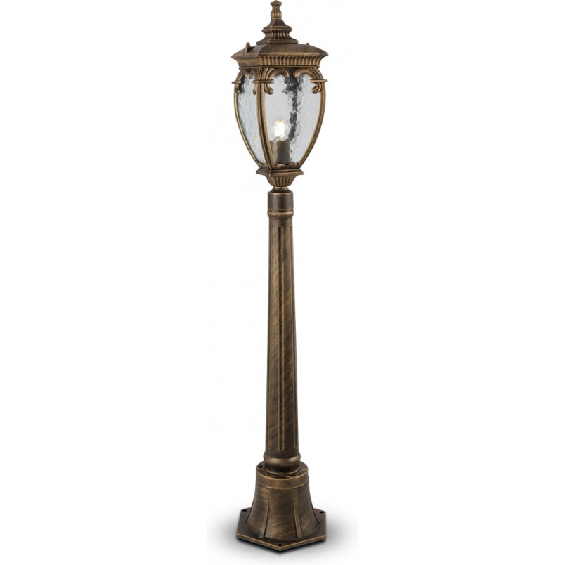 Słupek ogrodowy latarnia retro Fleur 113cm przecierany czarno-złoty Maytoni