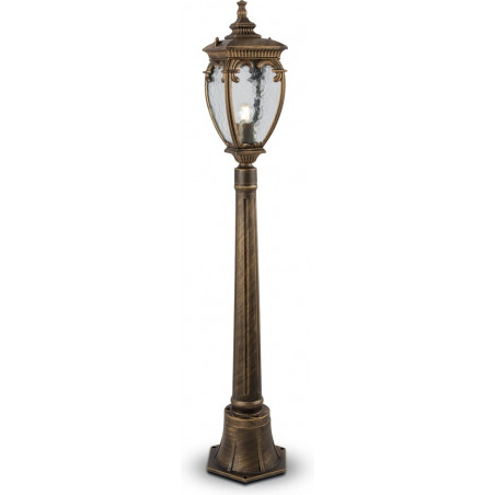 Słupek ogrodowy latarnia retro Fleur 113cm przecierany czarno-złoty Maytoni