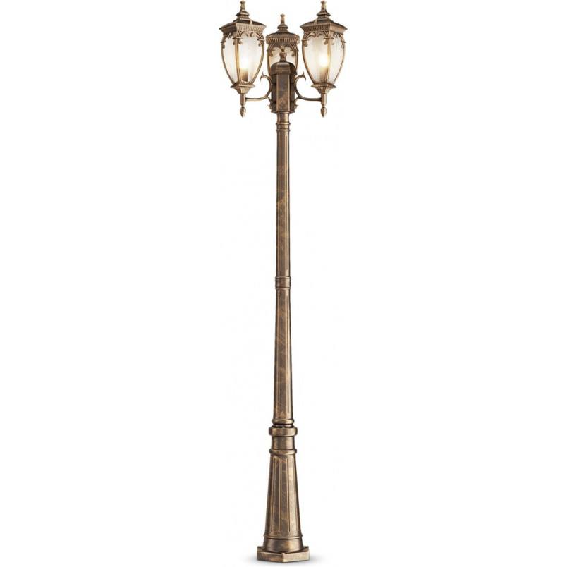 Latarnia ogrodowa retro Fleur 239cm przecierany czarno-złoty Maytoni