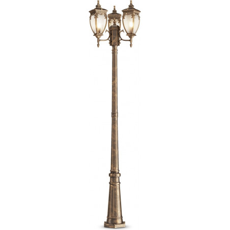 Latarnia ogrodowa retro Fleur 239cm przecierany czarno-złoty Maytoni