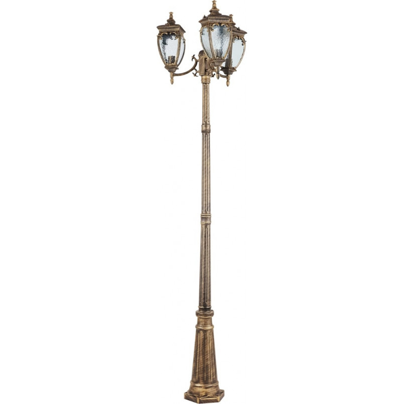 Latarnia ogrodowa retro Fleur 239cm przecierany czarno-złoty Maytoni