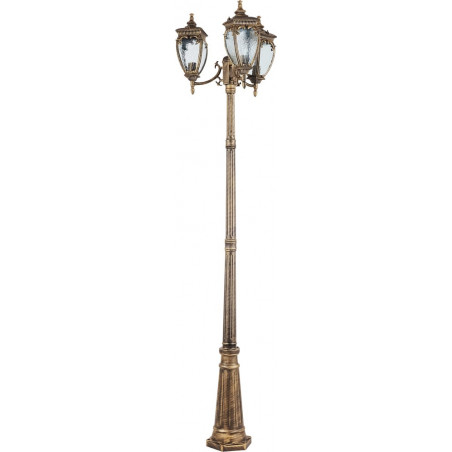 Latarnia ogrodowa retro Fleur 239cm przecierany czarno-złoty Maytoni