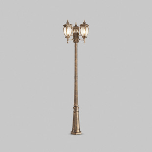 Latarnia ogrodowa retro Fleur 239cm przecierany czarno-złoty Maytoni