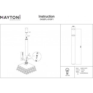 Lampa ogrodowa stojąca Amas 80cm grafitowa Maytoni