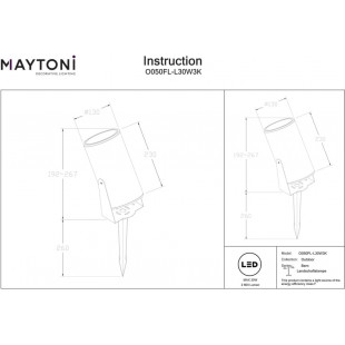Reflektor ogrodowy Bern LED 3000K 13cm biały Maytoni