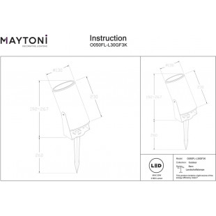 Reflektor ogrodowy Bern LED 3000K 13cm grafitowy Maytoni