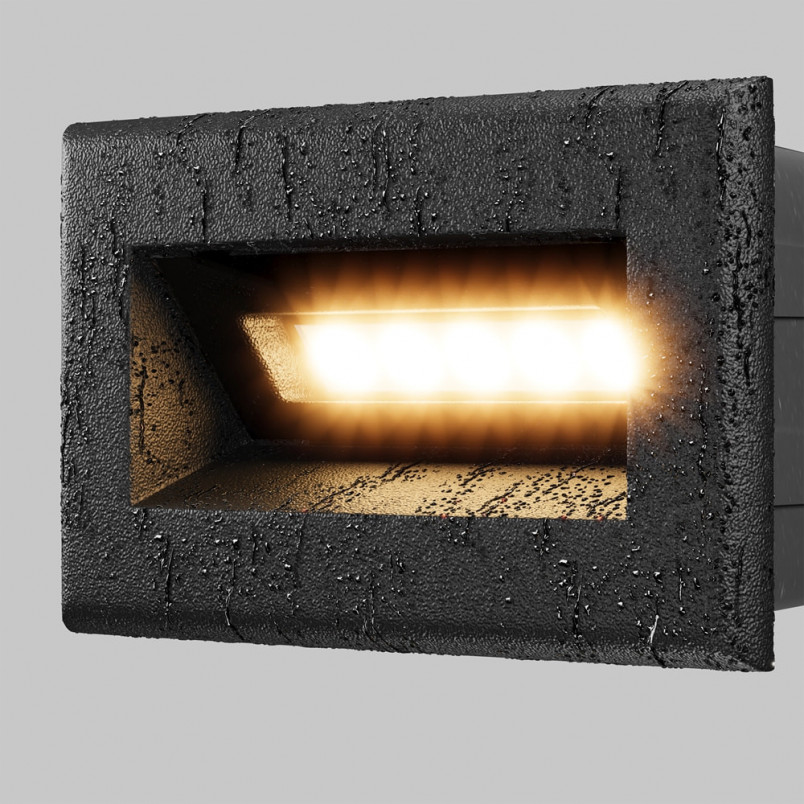 Oświetlenie schodów - lampa zewnętrzna Bosca LED 3000K 8,4cm czarna Maytoni