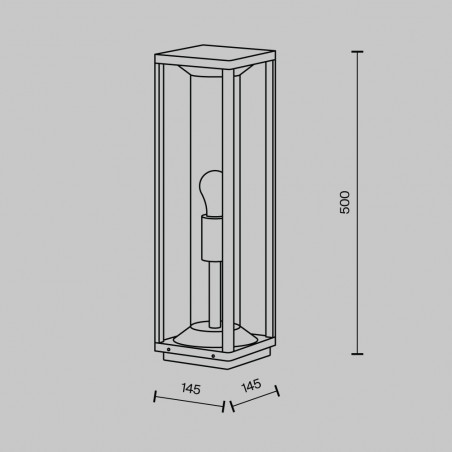 Lampa zewnętrzna stojąca loft Cell 50cm grafitowa Maytoni