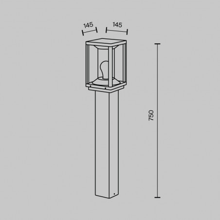 Lampa zewnętrzna stojąca loft Cell 75cm grafitowa Maytoni