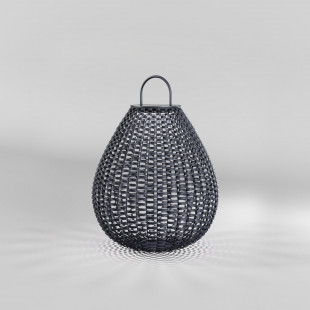 Lampa zewnętrzna solarna z rattanu Plet LED 3000K 45cm czarna Maytoni