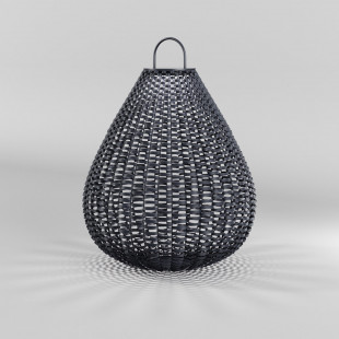 Lampa zewnętrzna solarna z rattanu Plet LED 3000K 61cm czarna Maytoni