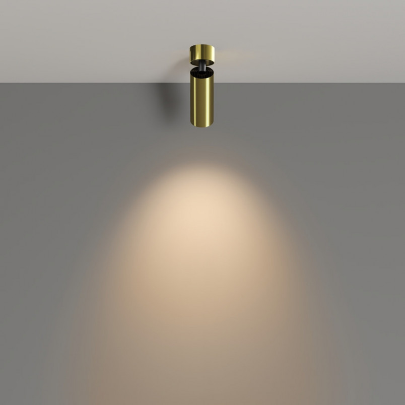 Reflektor sufitowy Focus LED 3000K 5,2cm mosiężny Maytoni