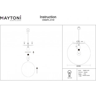Lampa ogrodowa wisząca kula Erda 30cm biała Maytoni
