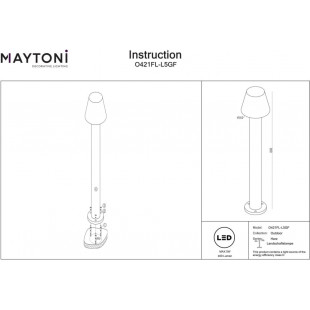 Lampa zewnętrzna stojąca Harz LED 3000K 80cm grafitowa Maytoni