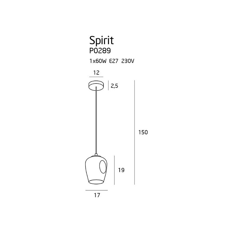 Lampa wisząca szklana nowoczesna Spirit 17 Dymiona marki MaxLight