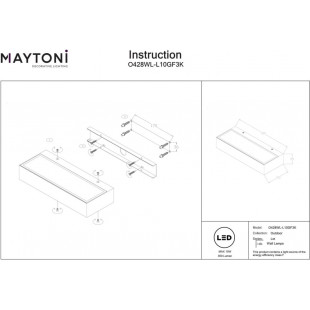 Kinkiet na elewację góra-dół Lot LED 3000K 12cm czarny Maytoni