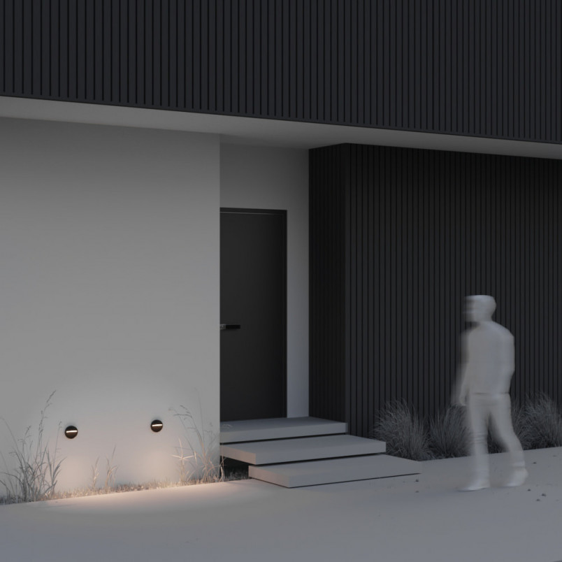 Lampa zewnętrzna - oświetlenie schodów Mane Round LED 12cm czarna Maytoni