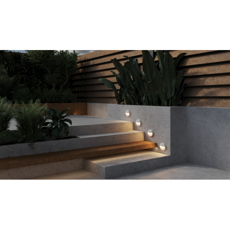 Lampa zewnętrzna - oświetlenie schodów Mane Round LED 12cm biała Maytoni