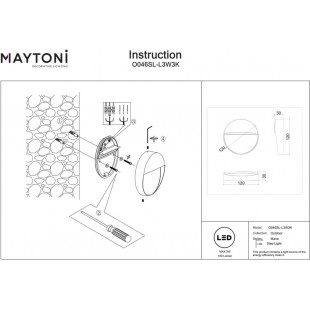 Lampa zewnętrzna - oświetlenie schodów Mane Round LED 12cm biała Maytoni
