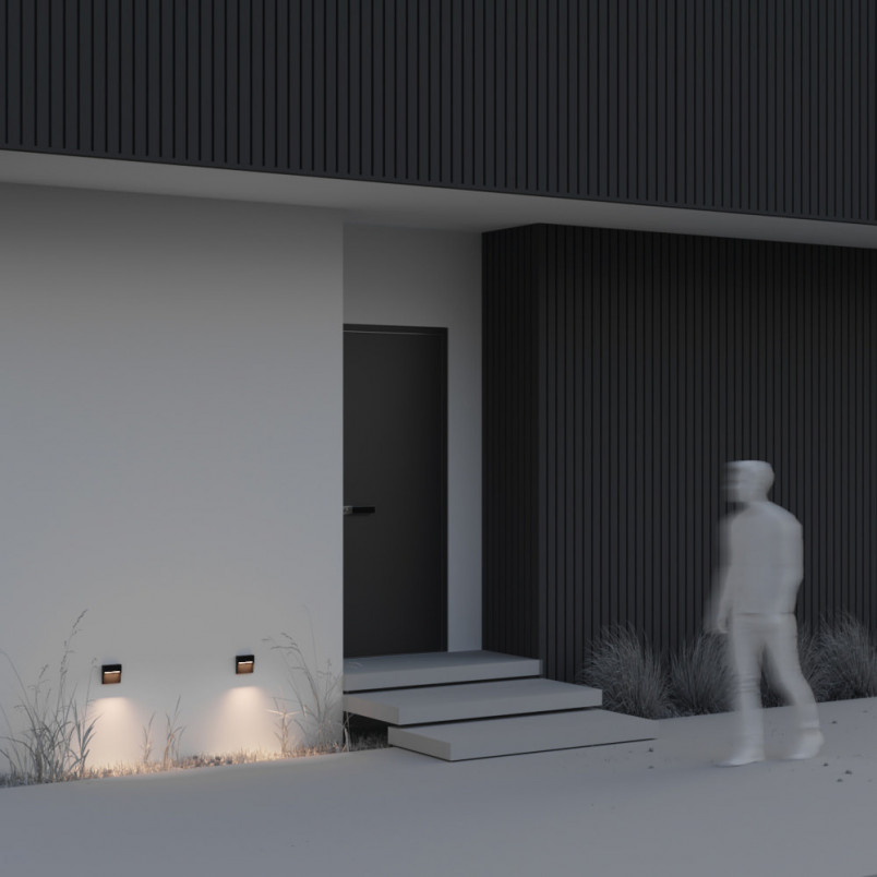 Lampa zewnętrzna - oświetlenie schodów Mane Square LED 11cm czarna Maytoni