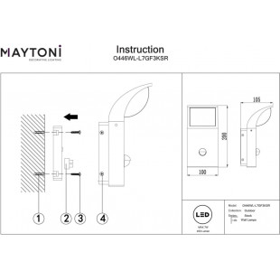 Kinkiet elewacyjny z czujnikiem ruchu Stock LED 3000K grafitowy Maytoni
