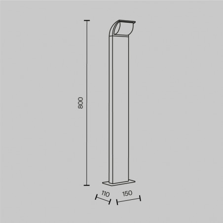 Lampa zewnętrzna stojąca Stock LED 3000K 80cm grafitowy Maytoni